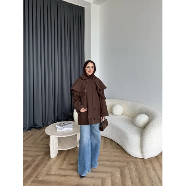 Winter Premium Lüx Trençkot - Acı Kahve