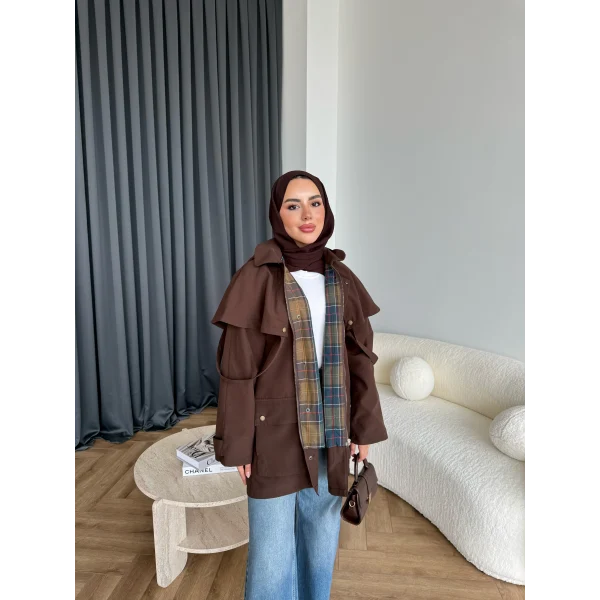 Winter Premium Lüx Trençkot - Acı Kahve