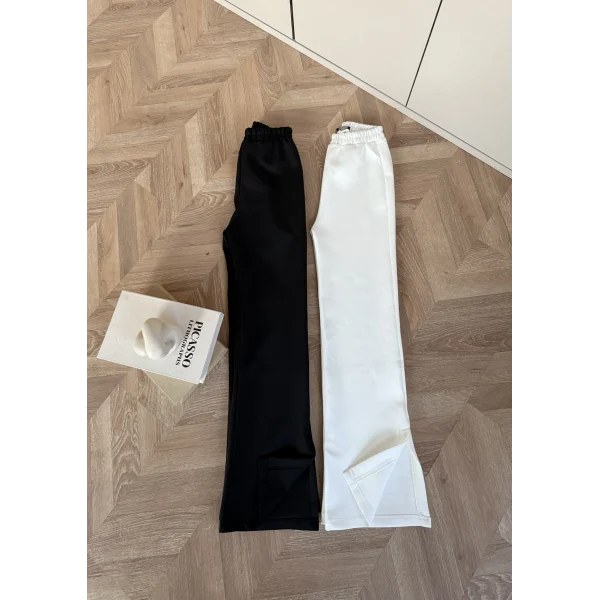 Yanı Kesik Paça Scuba Pantolon - Siyah