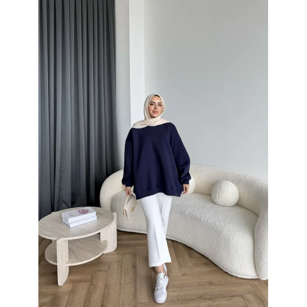 Yds-Oversize 3 İplik Sweat - Lacivert