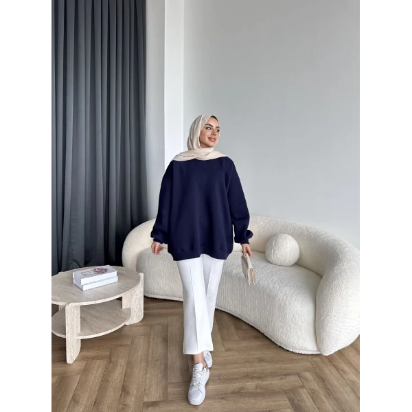 Yds-Oversize 3 İplik Sweat - Lacivert