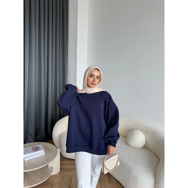 Yds-Oversize 3 İplik Sweat - Lacivert