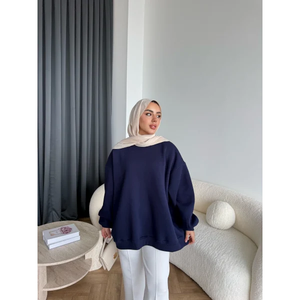 Yds-Oversize 3 İplik Sweat - Lacivert