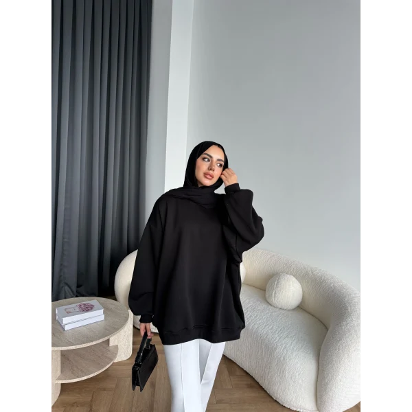 Yds-Oversize 3 İplik Sweat - Siyah