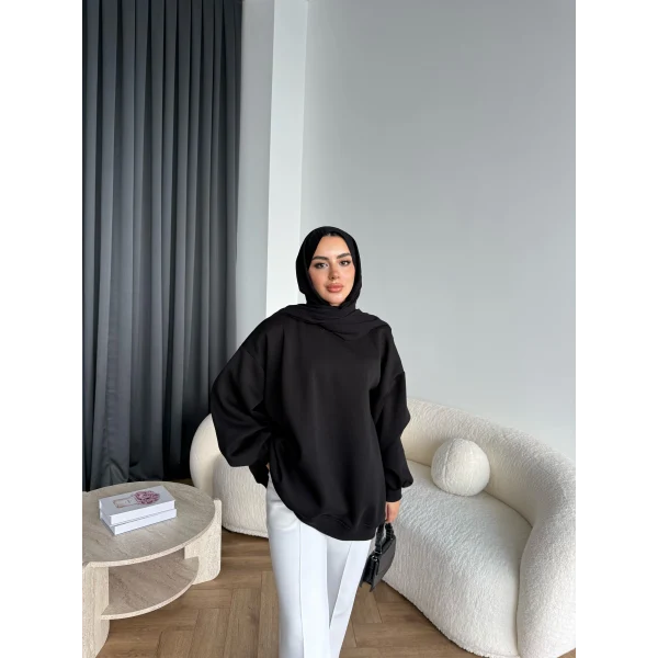 Yds-Oversize 3 İplik Sweat - Siyah