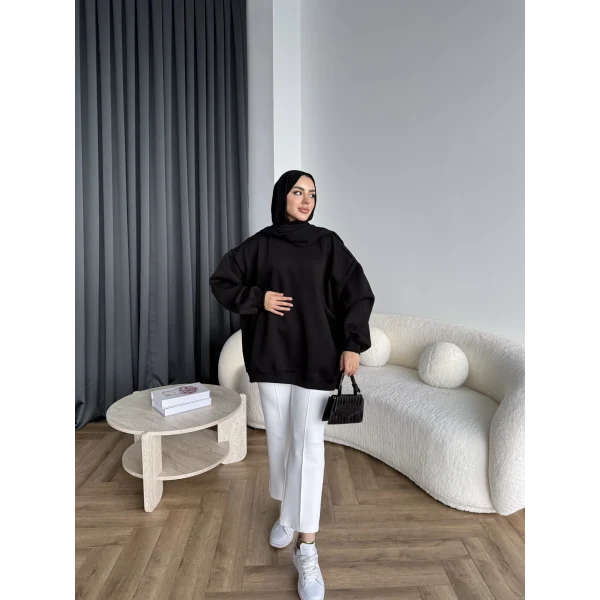 Yds-Oversize 3 İplik Sweat - Siyah