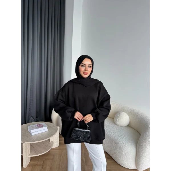 Yds-Oversize 3 İplik Sweat - Siyah