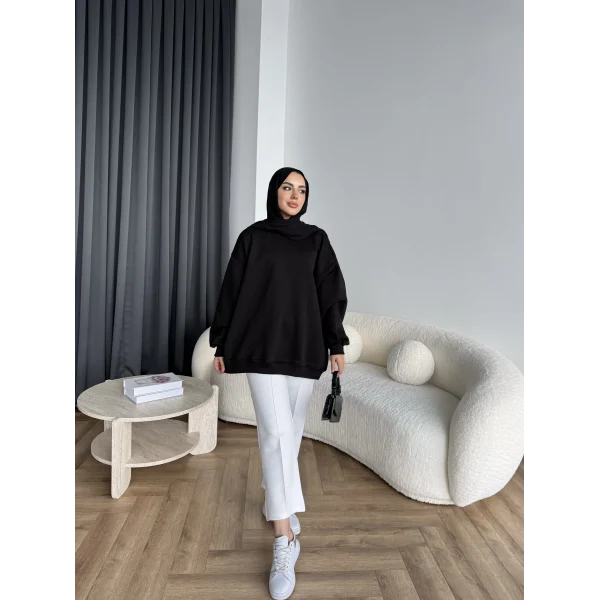 Yds-Oversize 3 İplik Sweat - Siyah