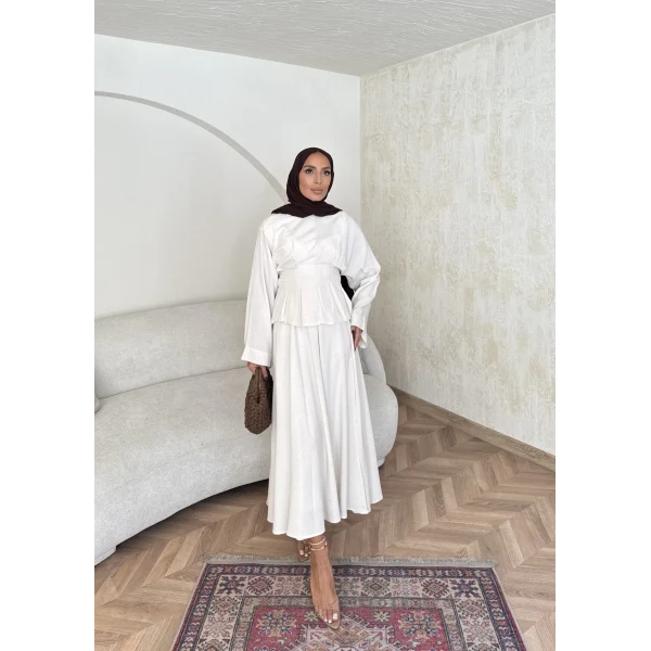 Yula Keten Takım - Bej