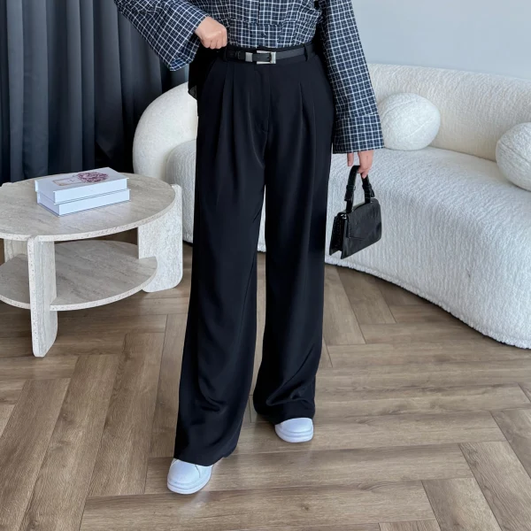 Zeyns Kumaş Palazzo Pantolon - Siyah