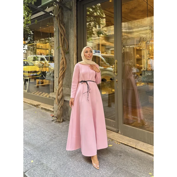 Zühre Puf Elbise - Pembe