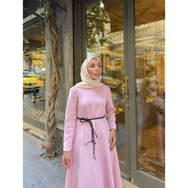 Zühre Puf Elbise - Pembe