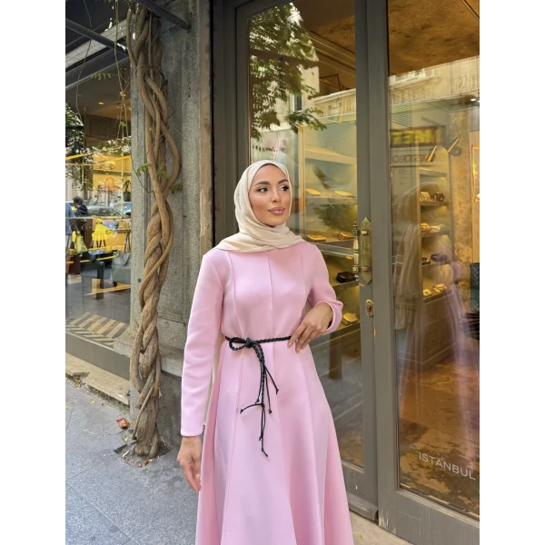 Zühre Puf Elbise - Pembe