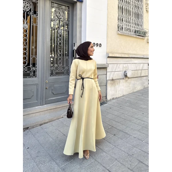 Zühre Puf Elbise - Sarı