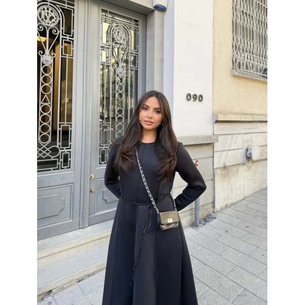 Zühre Puf Elbise - Siyah