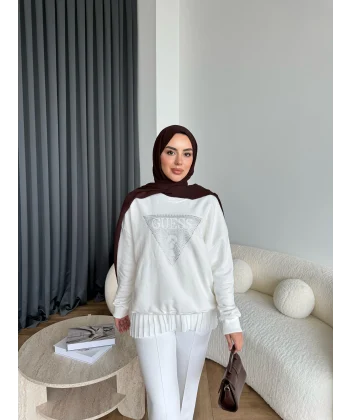 2-Muadil Sweat - Beyaz