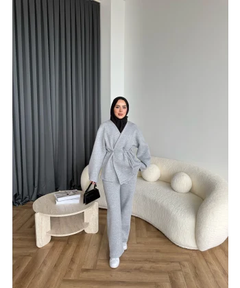 3 İplik Bağlamalı Takım - Gri