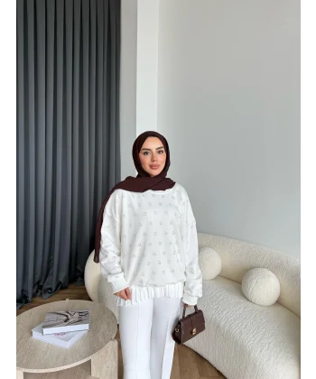 6-Muadil Sweat - Beyaz