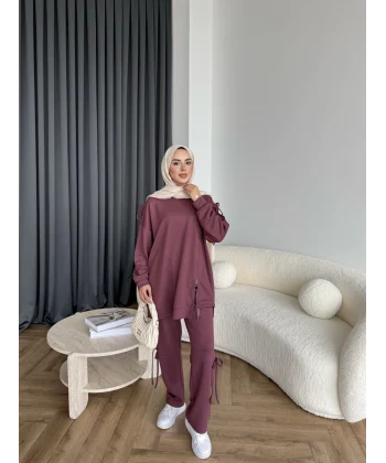 Adella Bağcıklı Oysh Takım - Mürdüm