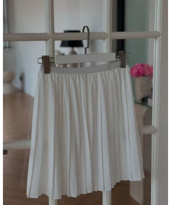 Alt Kısmı Fırfırlı Beli Lastikli İçlik - Beyaz