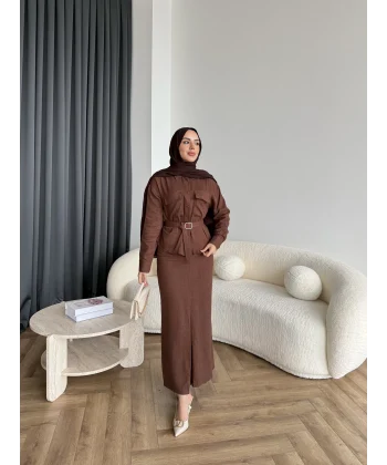 Alvina İndirimli Takım - Kahve