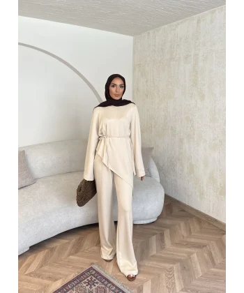 Bedal Asimetrik Modal Takım - Bej