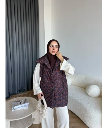 Carlin Taşlı Leopar Yelek