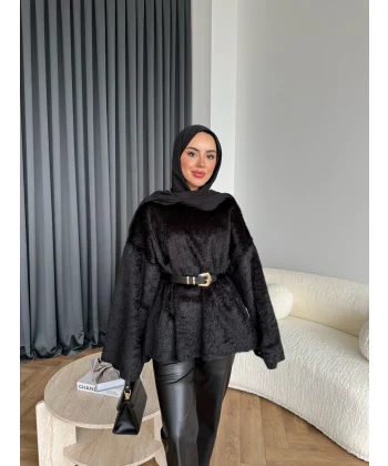 Darlan Tüylü Kazak - Siyah