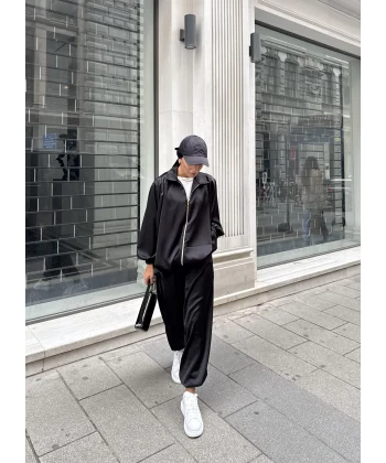 Devil Saten Takım - Siyah