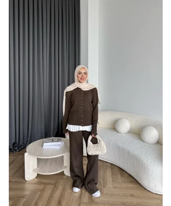 Diana Triko Takım - Kahve