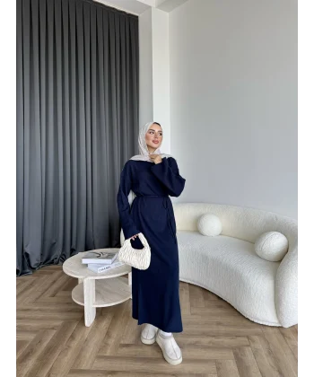 Dora Triko Elbise - Lacivert