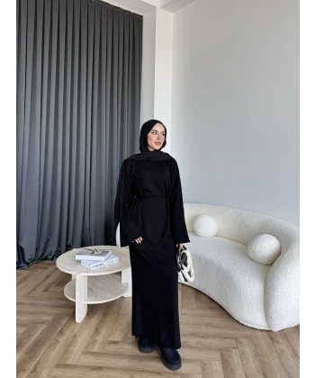 Dora Triko Elbise - Siyah