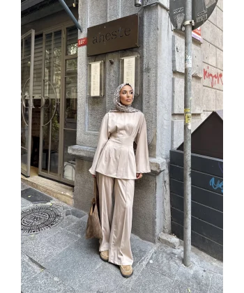 Esil Krep Takım - Bej