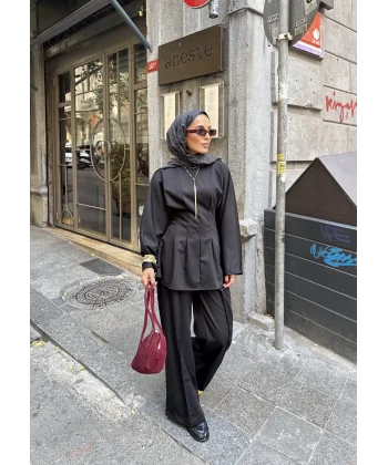 Esil Krep Takım - Siyah