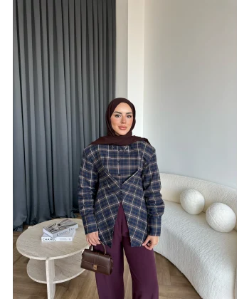 Esla Kareli Gömlek - Lacivert