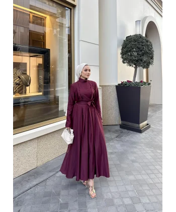 Eyşan Elbise - Bordo
