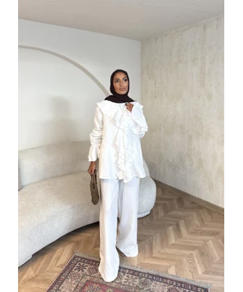 Gültür Taşlı Takım - Beyaz