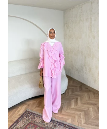 Gültür Taşlı Takım - Pembe