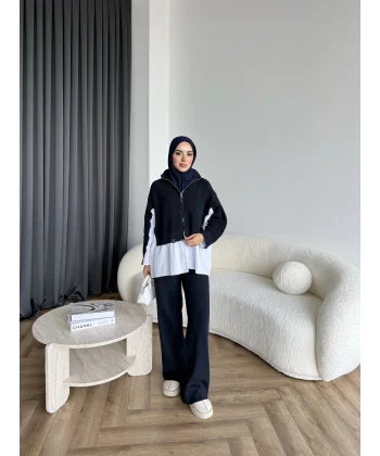 Hanne Gömlek Detaylı Takım - Lacivert