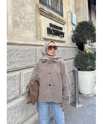 Hansa Düğmeli Kaban Ceket - Vizon