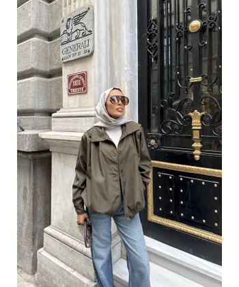 İsra Düğmeli Ceket - Haki