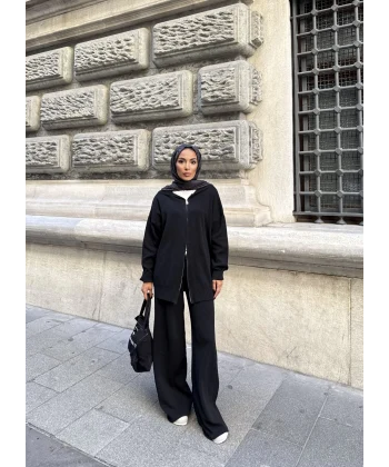 Julia Fermuarlı Takım - Siyah