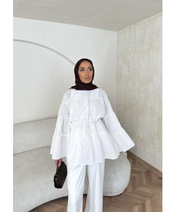 Kat Kat Gömlek - Beyaz