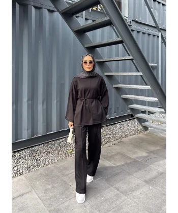 Kimmy Ön Çizgili Takım - Siyah