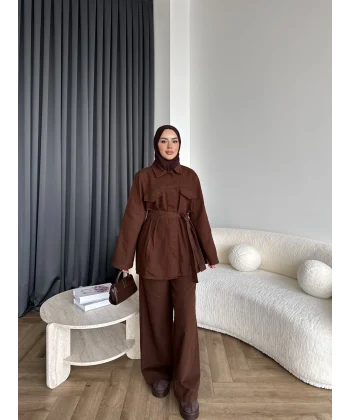 Lenesa Kot Takım - Kahve