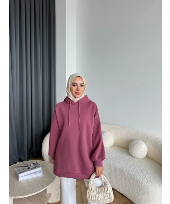 Lidya 3 İplik Sweat - Vişne