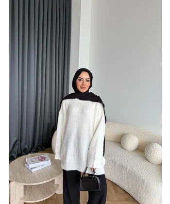 Mb-Eso Triko Kazak - Beyaz