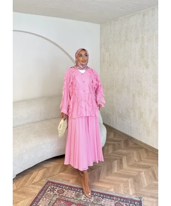 Messina Fırfırlı Takım - Pembe