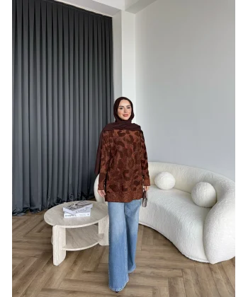 Miya Desenli Kazak - Acı Kahve