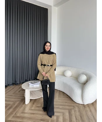 Miya Desenli Kazak - Sarı